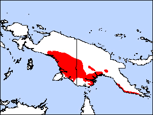 Range Map for Southern Crowned-pigeon